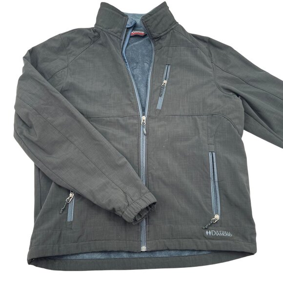 Black Diamond Men's Double Diamond Gray Jacket Medium Polyester Blend Full Zip - Picture 1 of 5